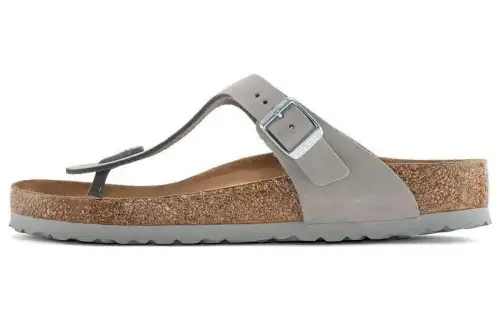 Birkenstock Gizeh Soft Footbed Flip Flops Women's Gray Narrow