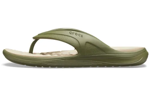 Crocs Antibacterial Quiet Quick Dry Flip Flops Unisex Army Green