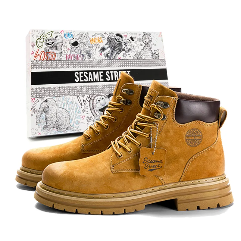 SESAME STREET Leather Combat Boots Unisex