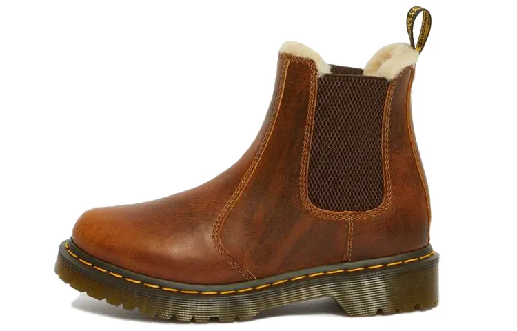 Dr. Martens 2976 Faux Fur Lined Chelsea Boots 'Butterscotch' Women's