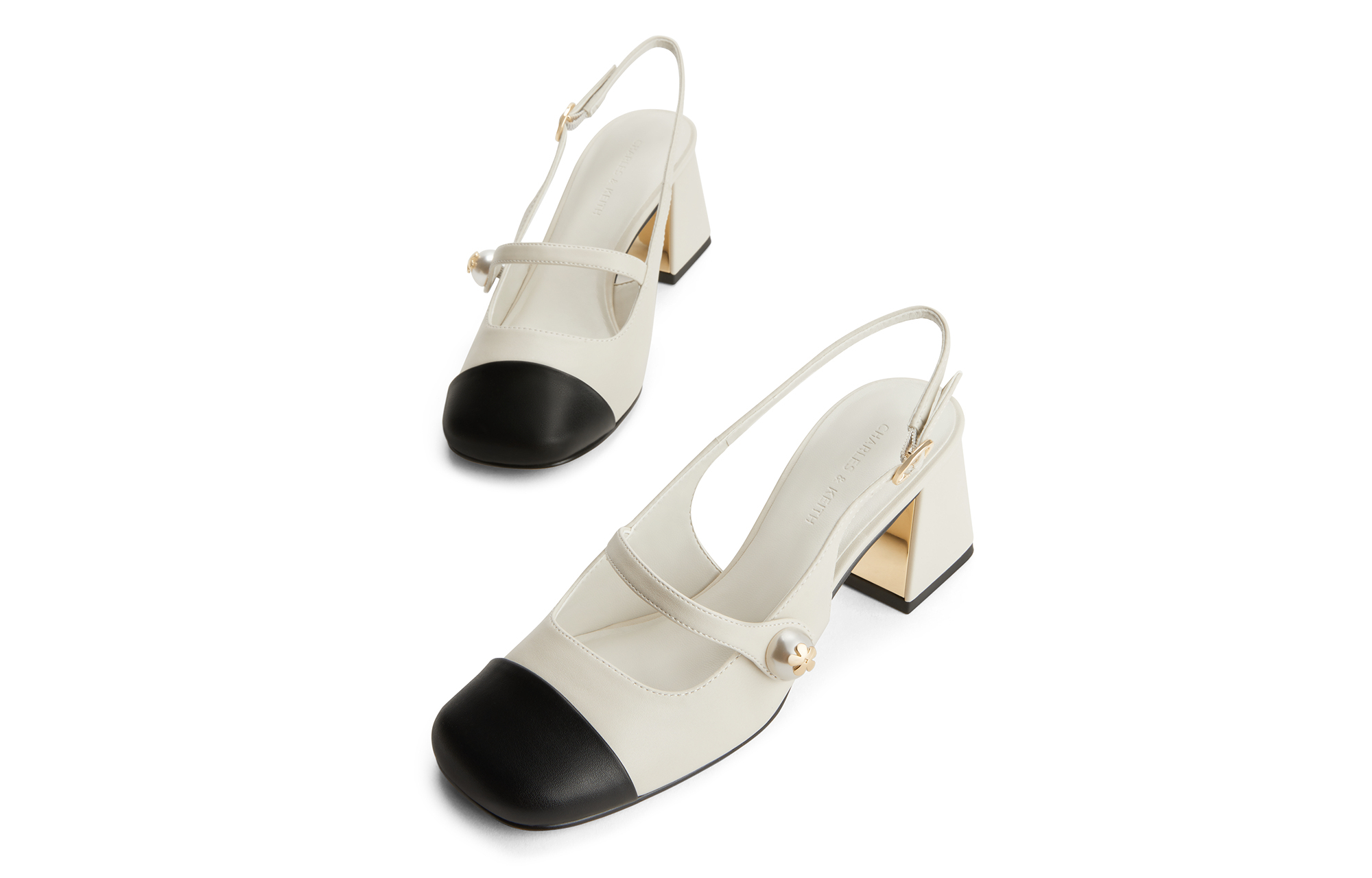 CHARLES&KEITH Small Ck PU, Textile One Strap Sandals 6.1cm Women's