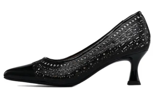 Chrisdien Deny Leather Slim Heel High Heels 6CM Women's Black