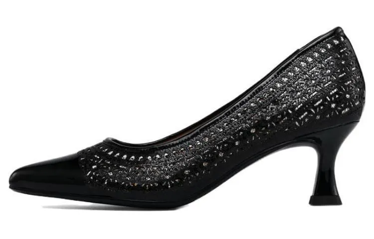 Chrisdien Deny Leather Slim Heel High Heels 6CM Women's Black