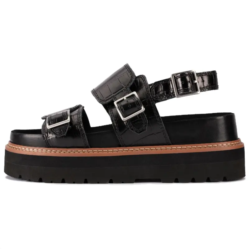 Clarks Leather One Strap Sandals Women's Black