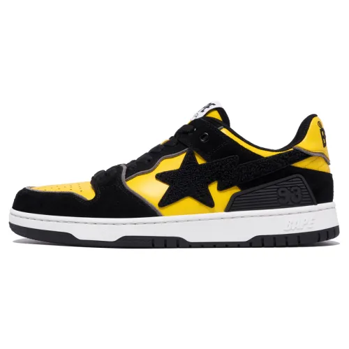 A BATHING APE Cow Leather Low top Skateboard Shoes Women's