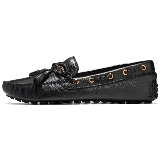 COLE HAAN NO COLLECTION Sheepskin Gommino Loafers Women's Black