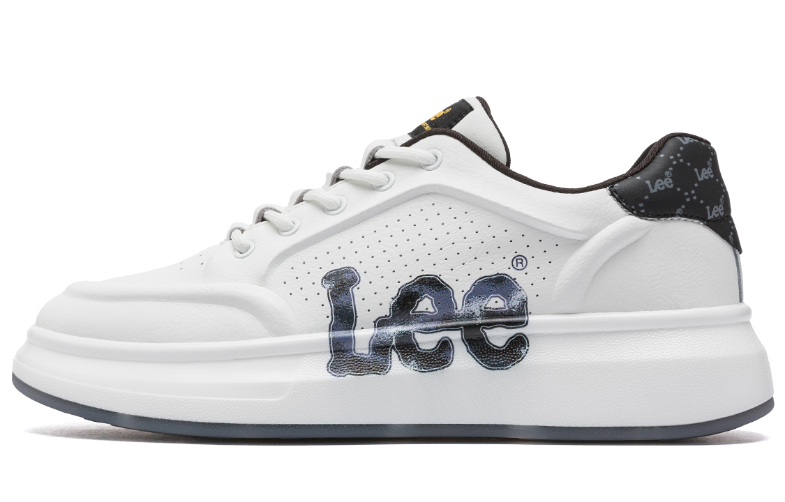 Lee White Sneakers Low top Skateboard Shoes Men's