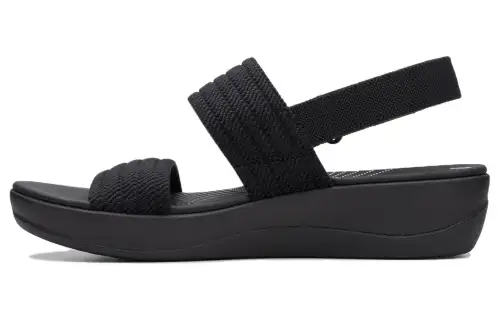 Clarks Fabric One Strap Sandals 4cm Women's Black