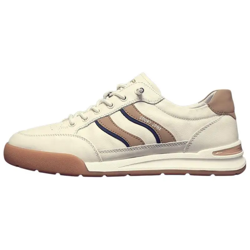 JANE HARLOW Leather Low top Skateboard Shoes Men's White Yellow