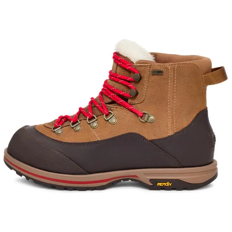 UGG Cow Leather Short Outdoor Boots Unisex Chestnut