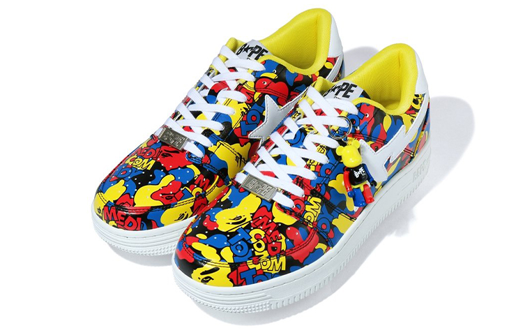 Мужские кеды A BATHING APE A BATHING APE x Medicom Toy STA Low (желтые) — Жёлтый — фото 2