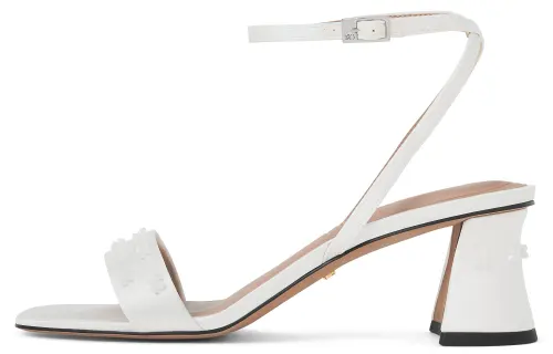 CHARLES&KEITH Wedding PU, Textile One Strap Sandals 6CM Women's