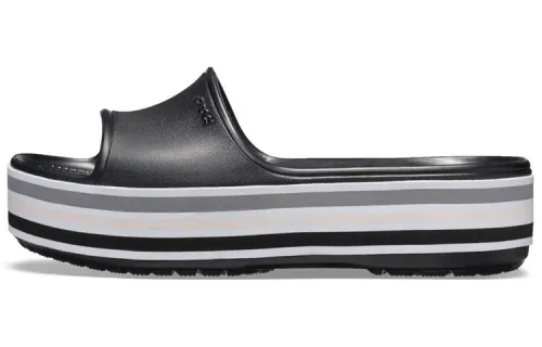 Crocs Crocband Platform Slides 'Black Grey White'