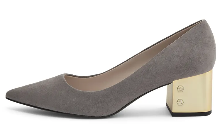 CHARLES&KEITH Chunky Heel High Heels Women's Gray