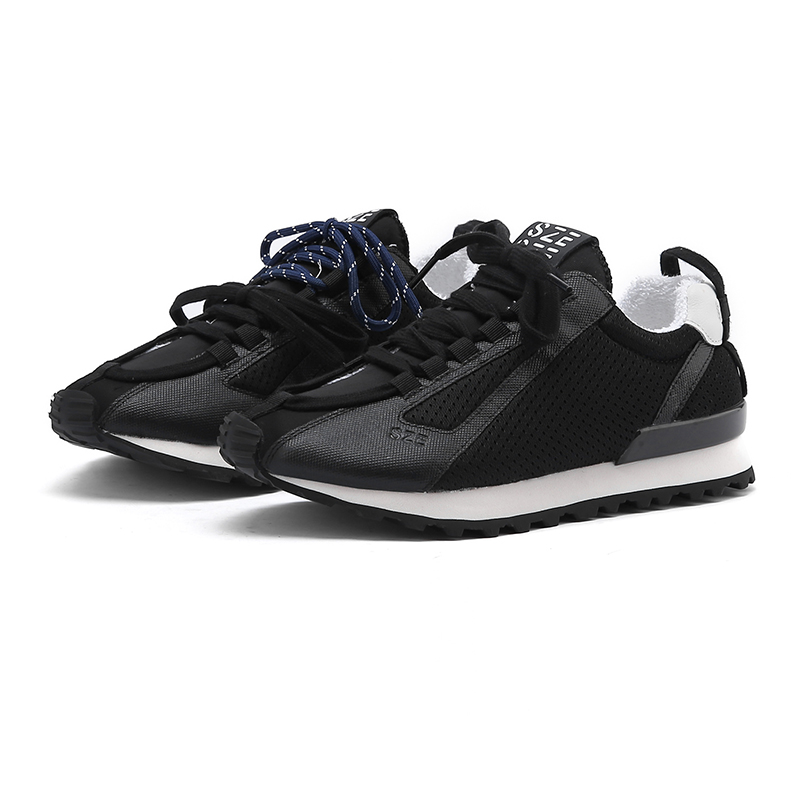 SZE Mesh Cushioning Rebound Slip Resistant Low top Casual Running Shoes Unisex Black