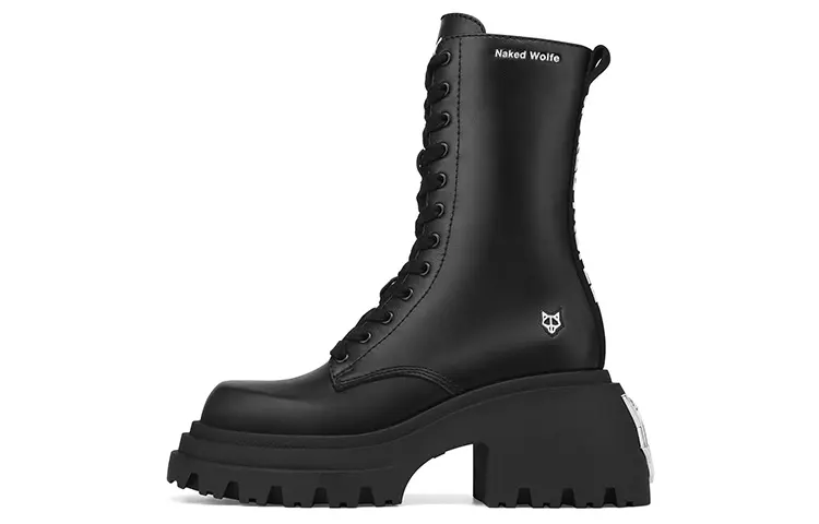 Naked Wolfe Shine Leather Ankle Boots 7cm Women's Black