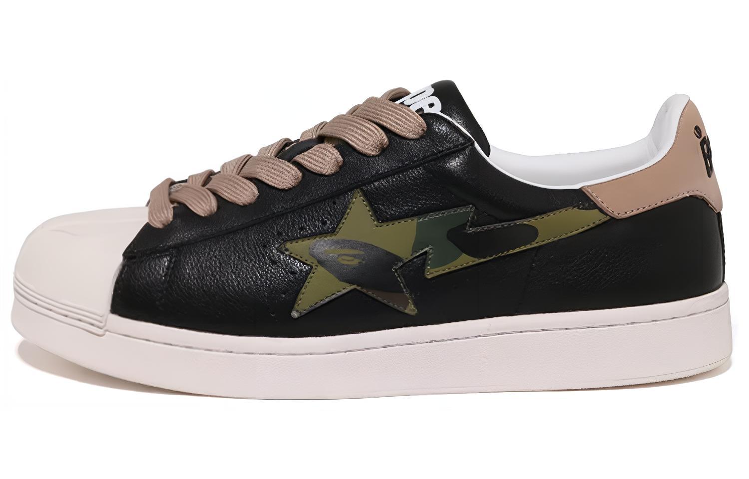 A BATHING APE Skull STA Stylish Skateboarding Shoes Men's Black