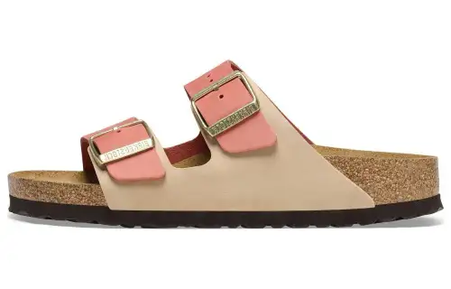 Birkenstock Leather Slide Slippers Women's Dark Pink Regular
