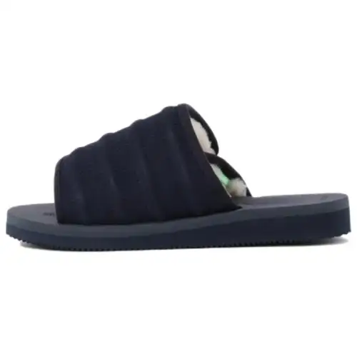 Suicoke Cow Leather Slide Slippers Men's Dark Blue