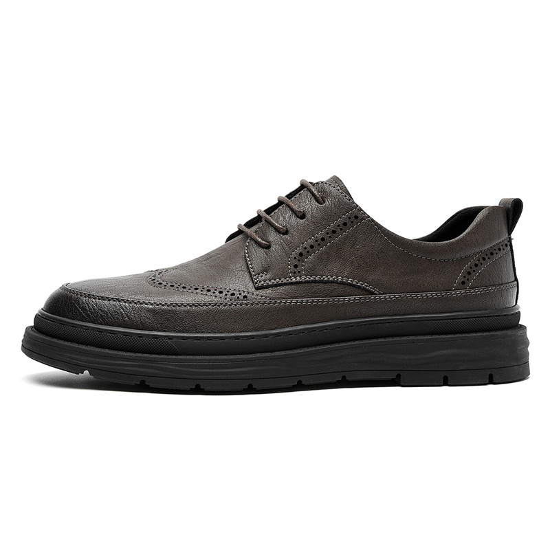 Septwolves, classic universal fashionable trend retro low breathable comfortable wear-resistant casual wedding shoes English style for work and office platform, British style, soft sole, height increasing