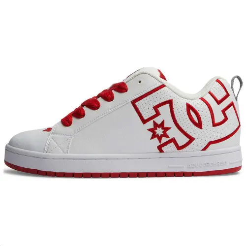 DC Shoes Cow Leather Low top Skateboard Shoes Men's White Red