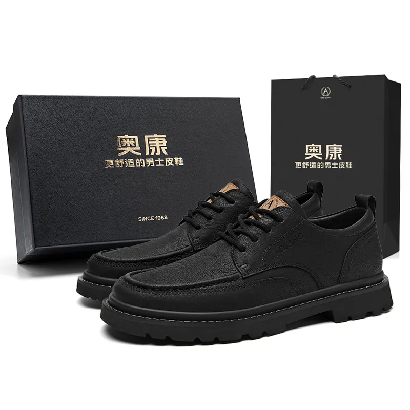 AOKANG fashionable business casual trend versatile wedding formal leather shoes men exclusive gift box