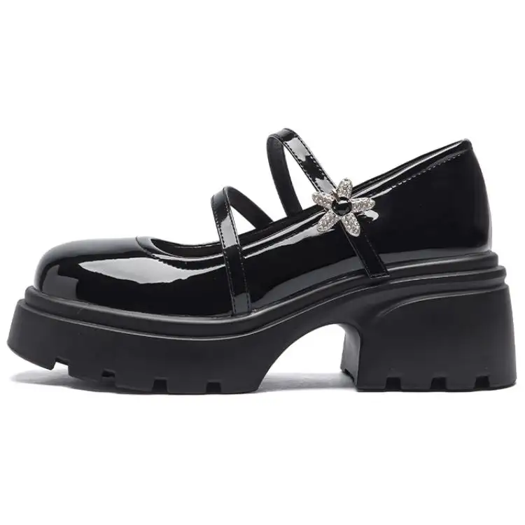 AGSDON Pu Chunky Heel Mary Jane Shoes 6cm Women's