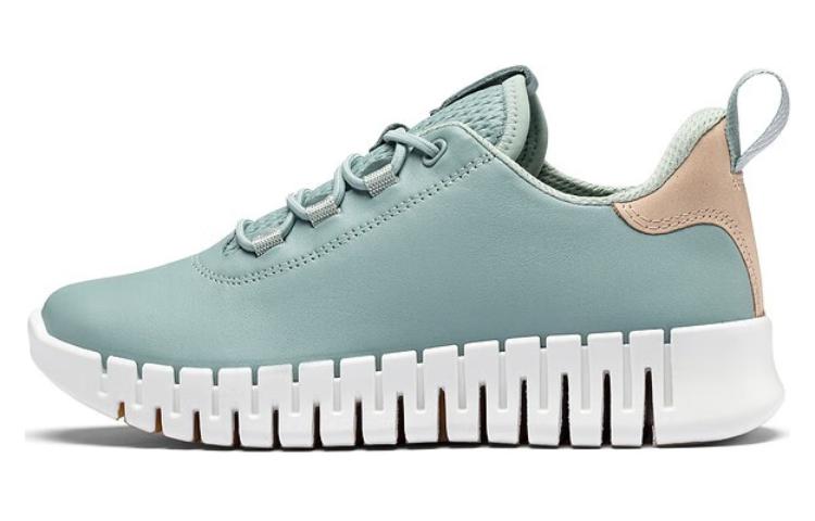 Ecco Smart Series Cow Leather Low top Sports Casual Shoes Women's Ice Flower Green