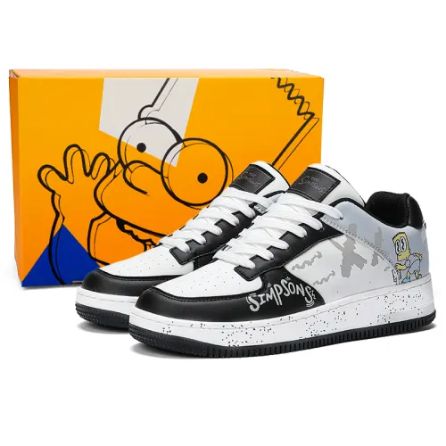 The Simpsons Casual Shoes Unisex Low Top Mystic Tea Brown/Starlight Orange/Garden Island White Tea/Snowfield Silver Black