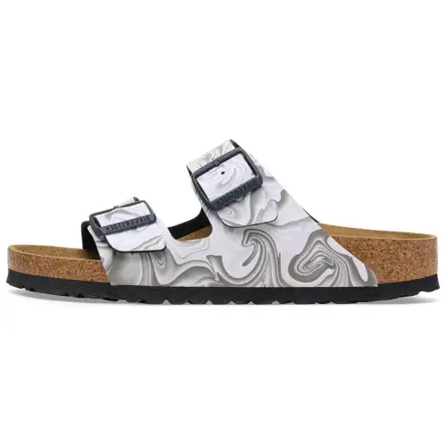Birkenstock Arizona EVA Slip Resistant Slide Slippers Women's Gray White Regular