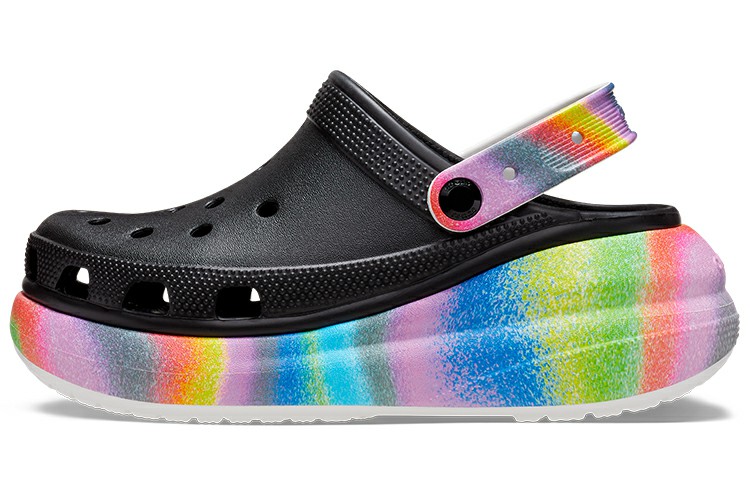 Сабо Crocs (черные мультиколор)