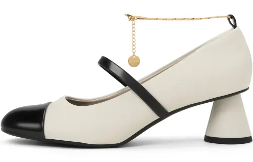 CHARLES&KEITH Pu Chunky Heel High Heels 4.7cm Women's