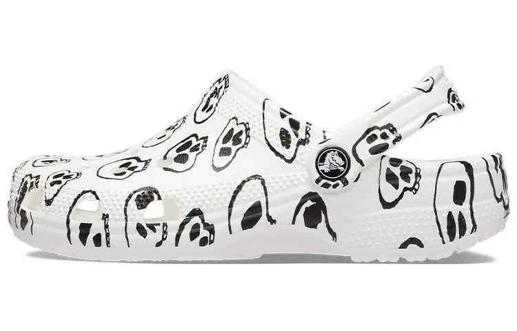 Crocs Classic Clog Skull Print White