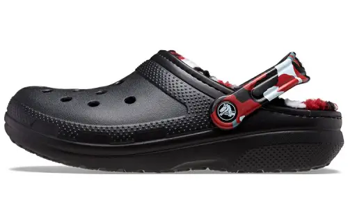 Crocs Classic Lined Camo Clog 'Black & Red'