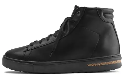 Birkenstock Leather High top Skateboard Shoes Unisex Black Narrow