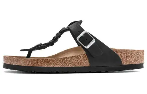 Gizeh Wmns Birkenstock Braided Oiled Leather 'Black' Women's