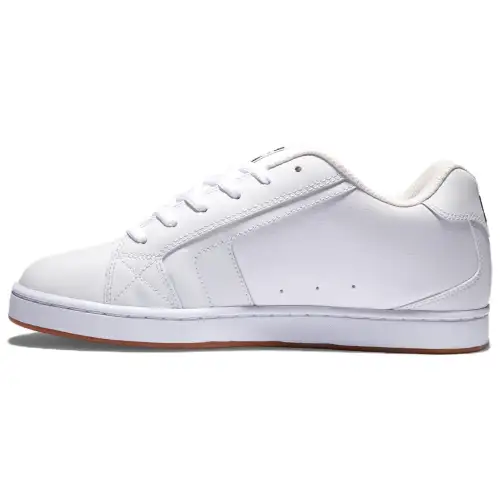 DC Shoes Men's Net Cushioning, Wear Resistant Low top Skateboard Shoes Men's White