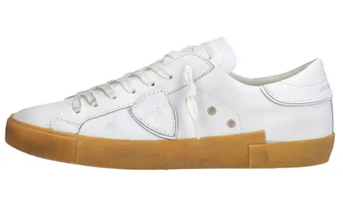 PHILIPPE MODEL Prs Cow Leather Trendy Stylish Skateboarding Shoes Men's White