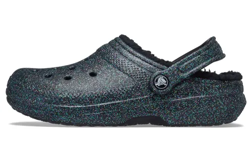 Crocs Classic Glitter Black Lined Clogs 'Starry Skies' Women's