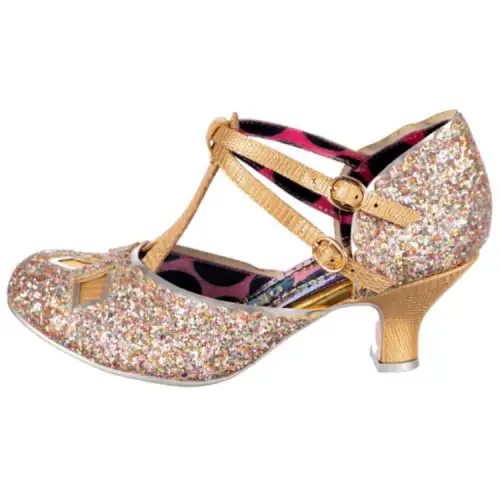 IRREGULAR CHOICE Pu Slim Heel High Heels 6CM Women's Gold