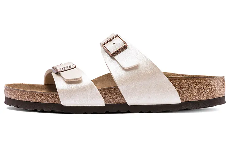 Birkenstock Sydney Birko Flor Graceful Narrow Fit Sandals 'Pearl White'