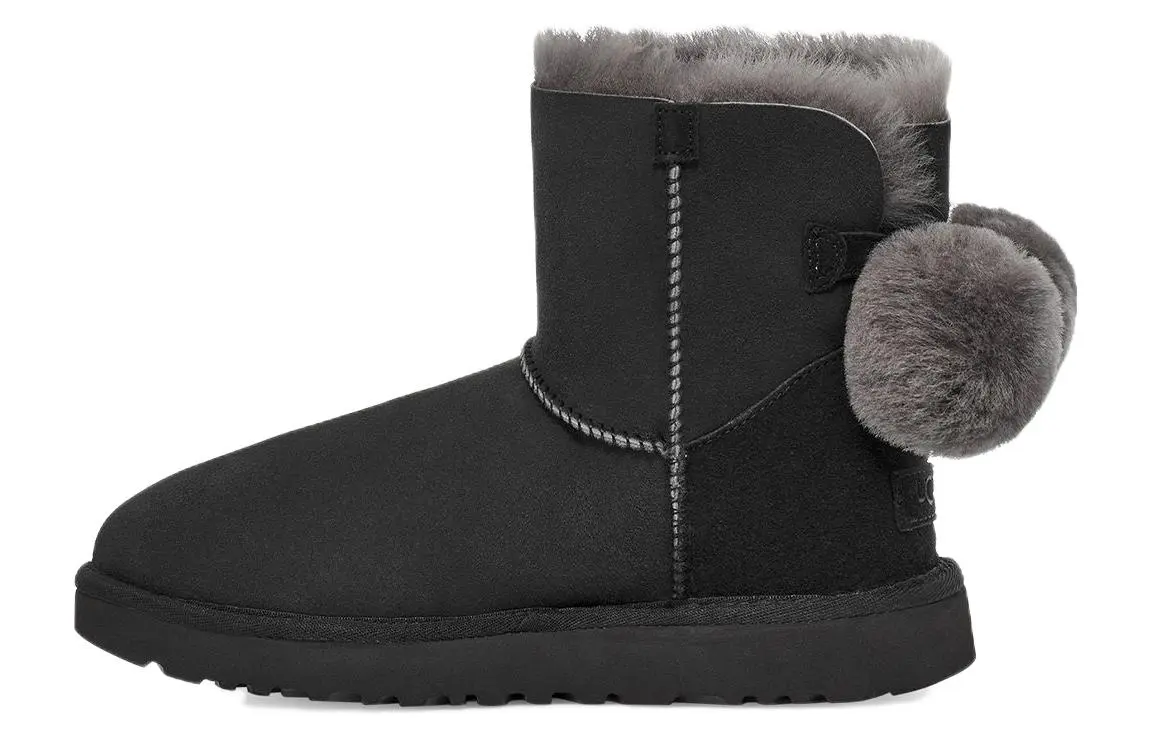 UGG Mini Bailey Fuzzy Bow 'Black' Women's