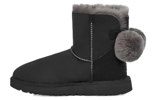 UGG Mini Bailey Fuzzy Bow 'Black' Women's
