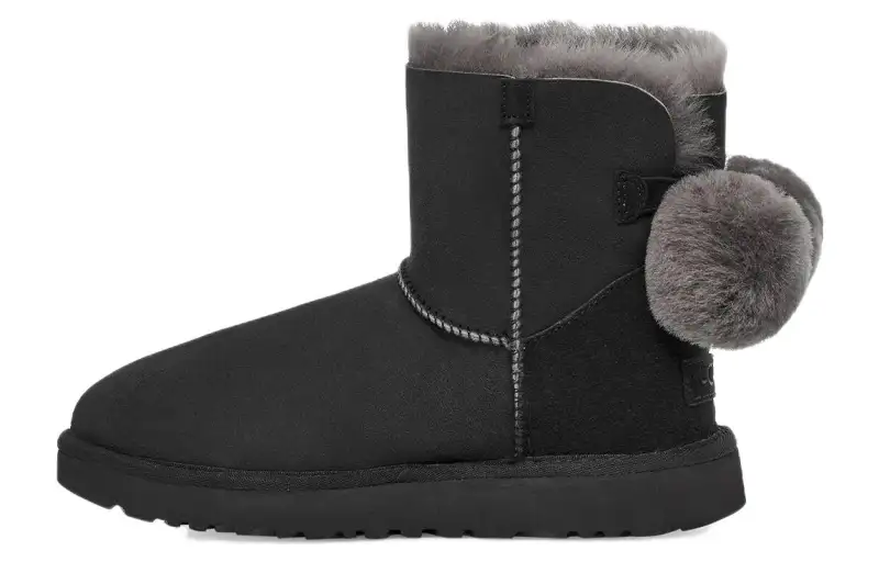 UGG Mini Bailey Fuzzy Bow 'Black' Women's