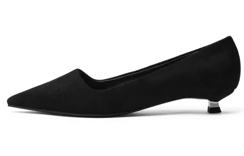 CHARLES&KEITH Small Ck PU, Textile Women's Casual Shoes 2.8cm Women's BLACK TEXTURED Black Textured/Silver