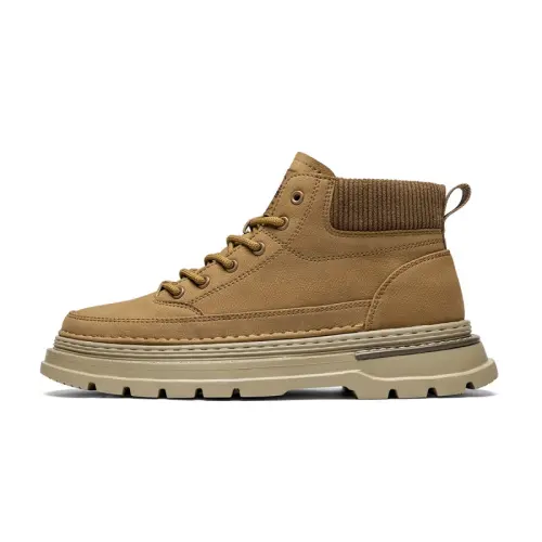 CARTELO Vintage Work Boots Platform Trendy Ankle Boots Microfiber Leather Slip Resistant Slip Resistant High top