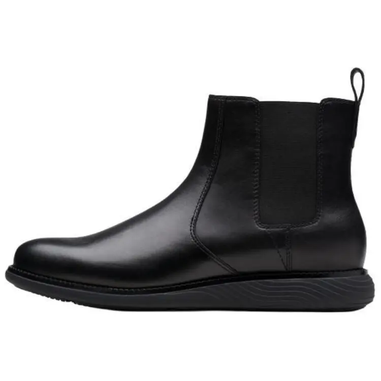 Clarks Cow Leather Short Chelsea Boots 2.5cm Men's Black