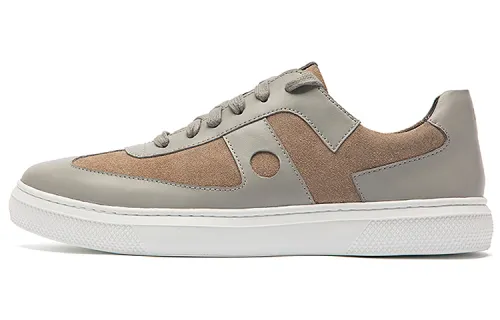 Anthony Miles Anthony Miller Top Grain Cow Leather Stylish Skateboarding Shoes Men's Khaki Gray