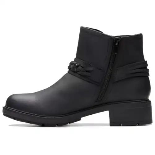 Clarks Leather Ankle Boots Women's Black