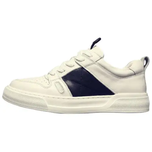 JANE HARLOW Top Grain Cow Leather Low top Skateboard Shoes Men's White Black